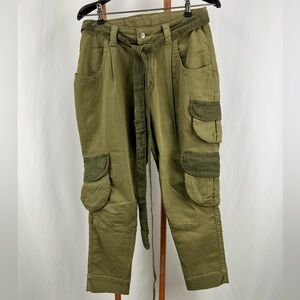 New SIWY Olive Green Cropped Cargo Pants